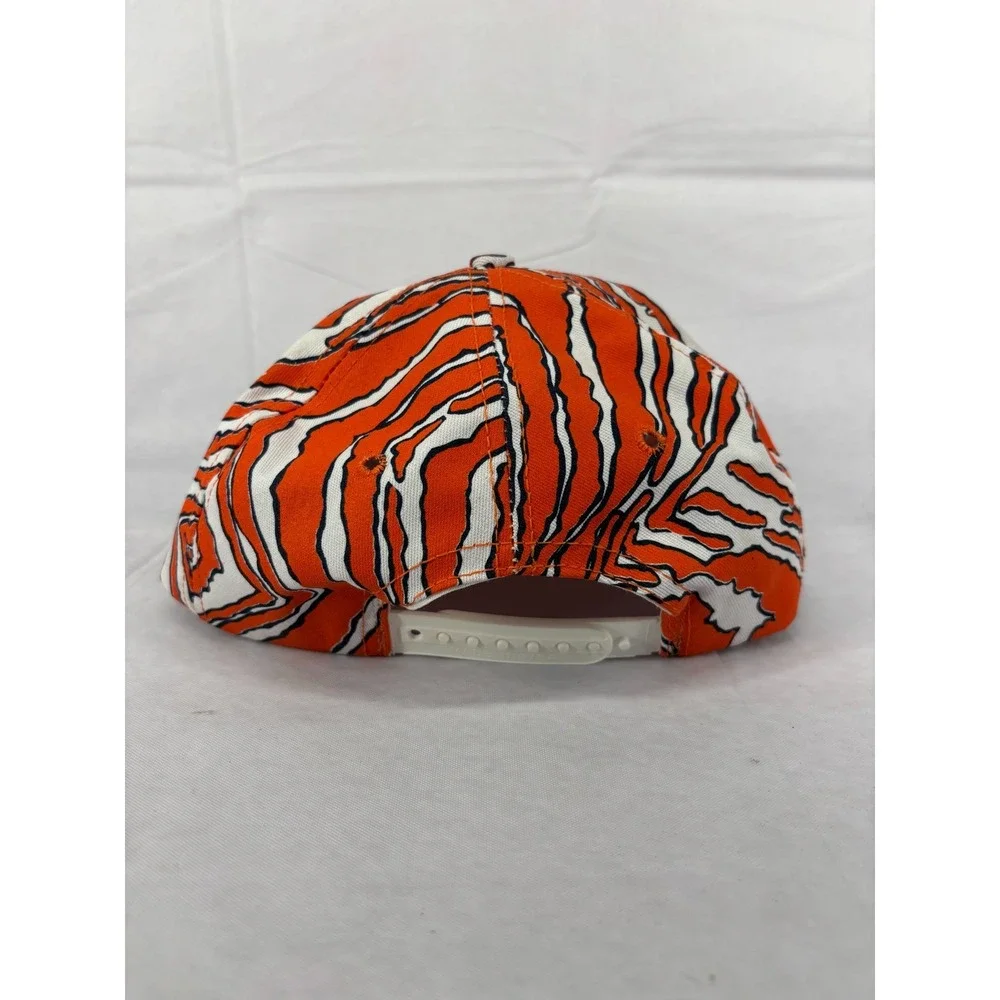 Clemson Tigers University Snapback Hat Cap Mens Orange White Zebra Vintage